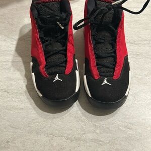 Jordan Kids Red and Black Sneakers